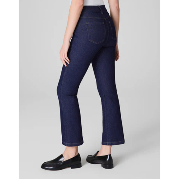 Spanx Kick Flare Original EveryWear Jeans Raw Indigo Size Small Petite - Picture 3 of 10